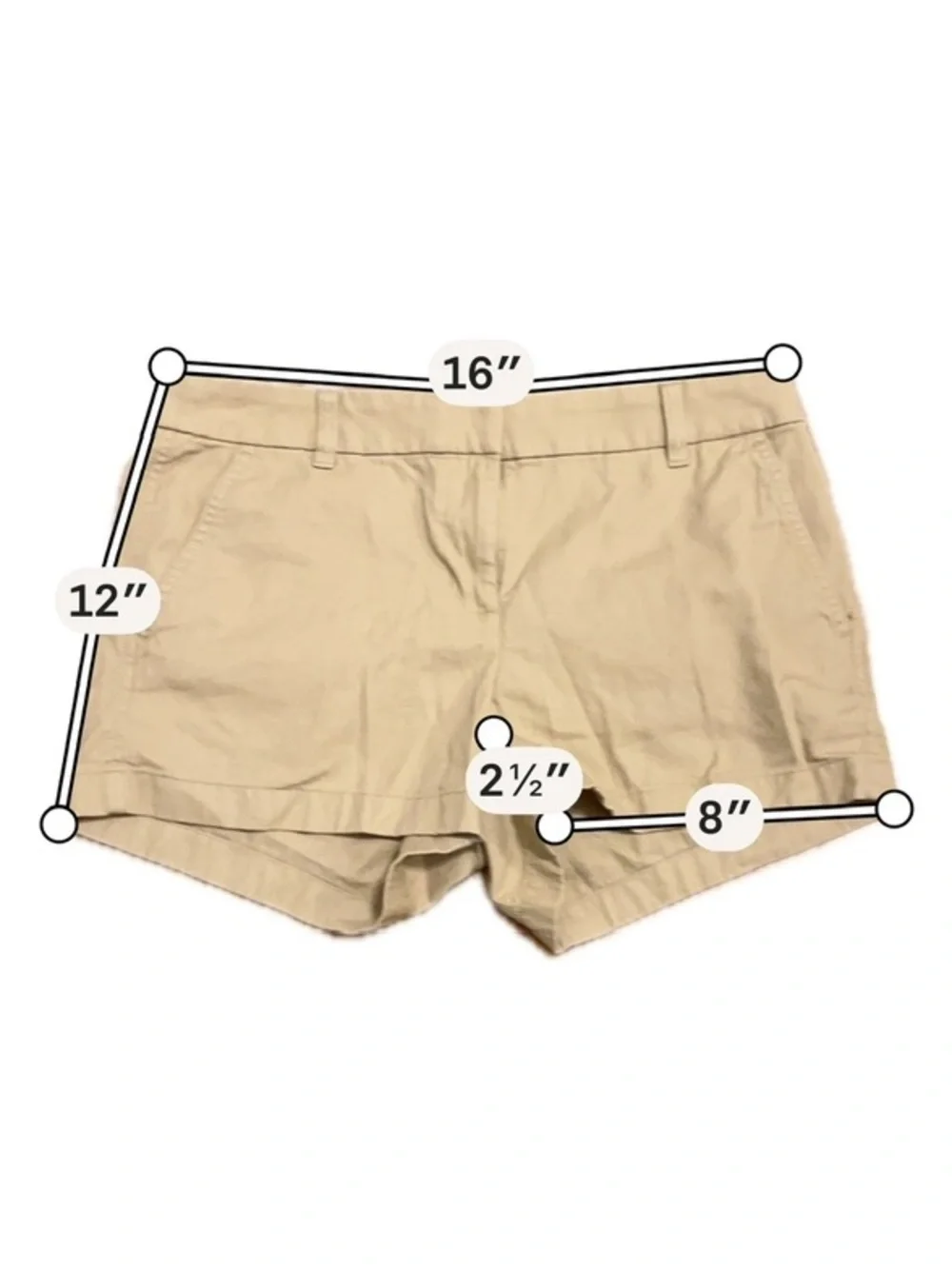 J.Crew Classic Khaki Chino Shorts | Women's Size 8 | Casual Summer Essential